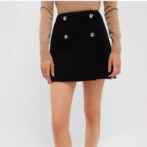 NWT Tuckernuck Black Button-Front Frances skirt size M